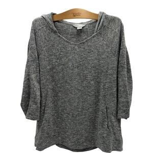 Christopher & Banks XL Gray Hooded Pullover Sweatshirt